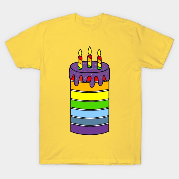 Happy Birthday Cake - Cute Food Art T-Shirt by SartorisArt1